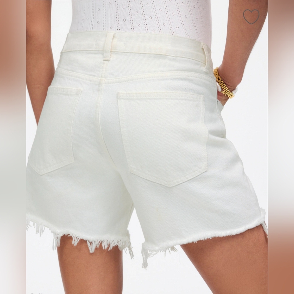 Madewell Raw Edge Hem Denim White Shorts Women's Size 27